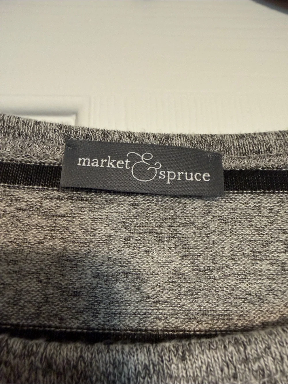 Market & Spruce Lightweight Gray & Black Striped Top